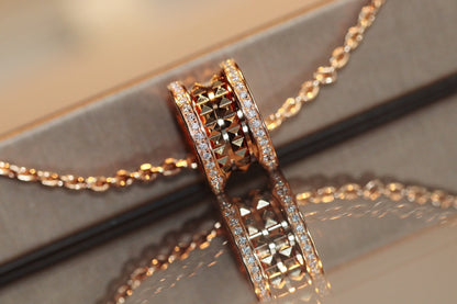 [⭐⭐JeweliWhal]ZERO 1 ROCK PEDANT PINK GOLD NECKLACE