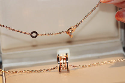 [⭐⭐JeweliWhal]ZERO 1 ROCK PEDANT PINK GOLD BLACK NECKLACE