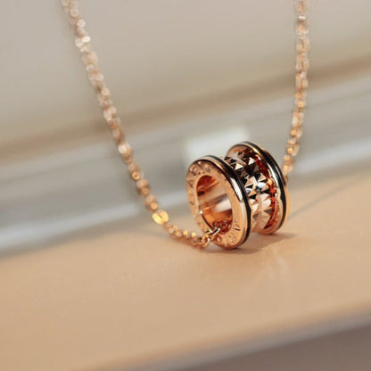 [⭐⭐JeweliWhal]ZERO 1 ROCK PEDANT PINK GOLD BLACK NECKLACE