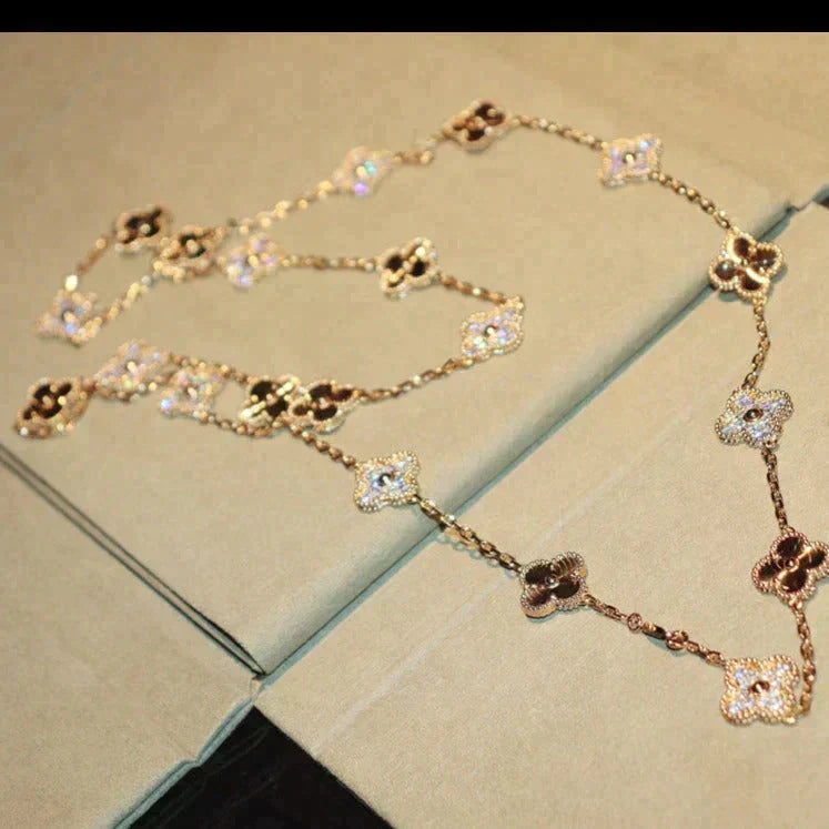 [⭐⭐JeweliWhal]CLOVER 20 MOTIFS LASER DIAMOND NECKLACE