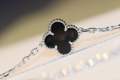 [⭐⭐JeweliWhal]CLOVER 20 MOTIFS ONYX DIAMOND SILVER
