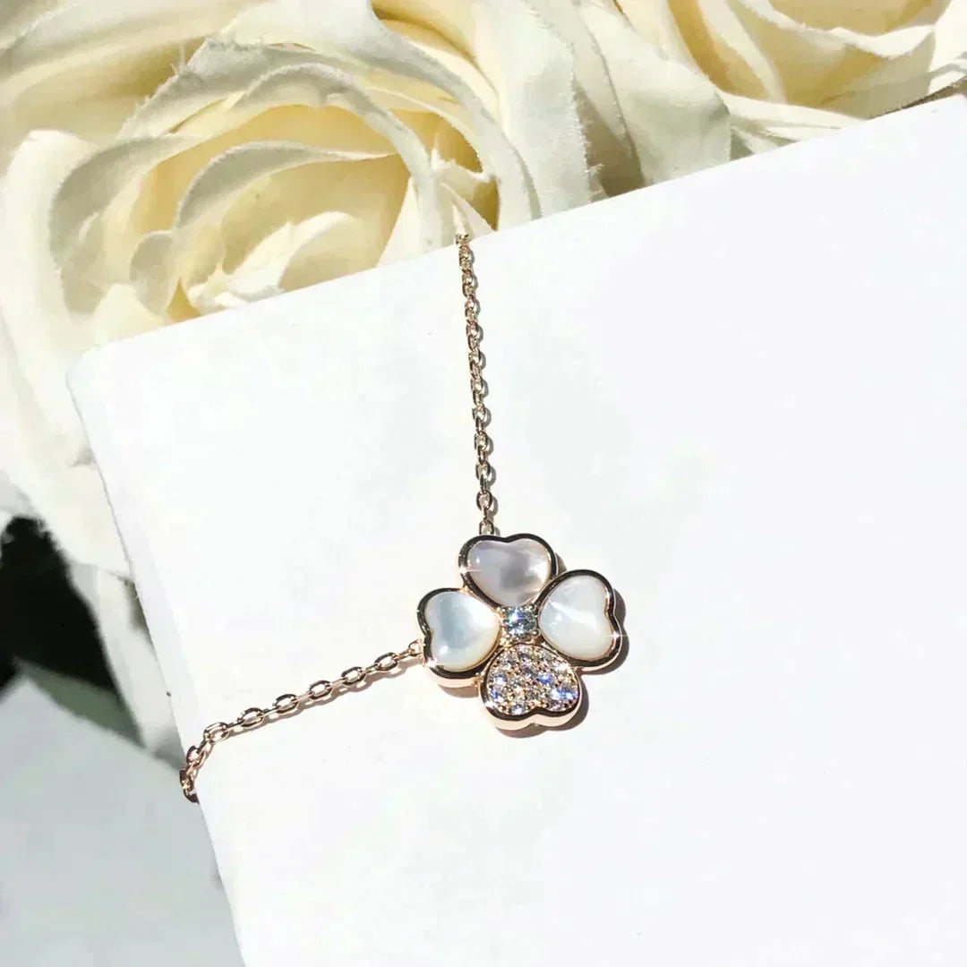 [⭐⭐JeweliWhal]CLOVER MOP DIAMANT HALSKETTE ROSÉGOLD