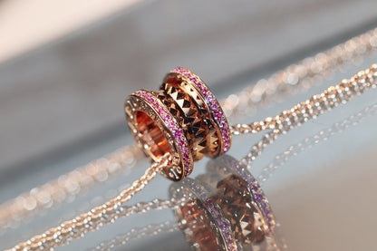 [⭐⭐JeweliWhal]ZERO 1 ROCK PINK GOLD PINK DIAMOND NECKLACE
