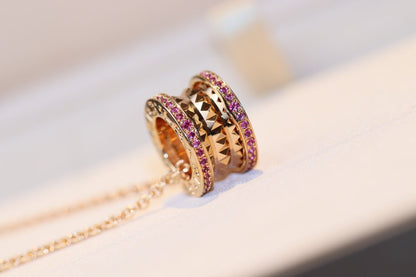 [⭐⭐JeweliWhal]ZERO 1 ROCK PINK GOLD PINK DIAMOND NECKLACE