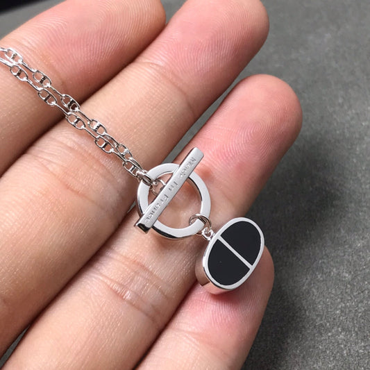 [⭐⭐JeweliWhal]CHAINE VERSO BLACK CERAMIC  NECKLACE