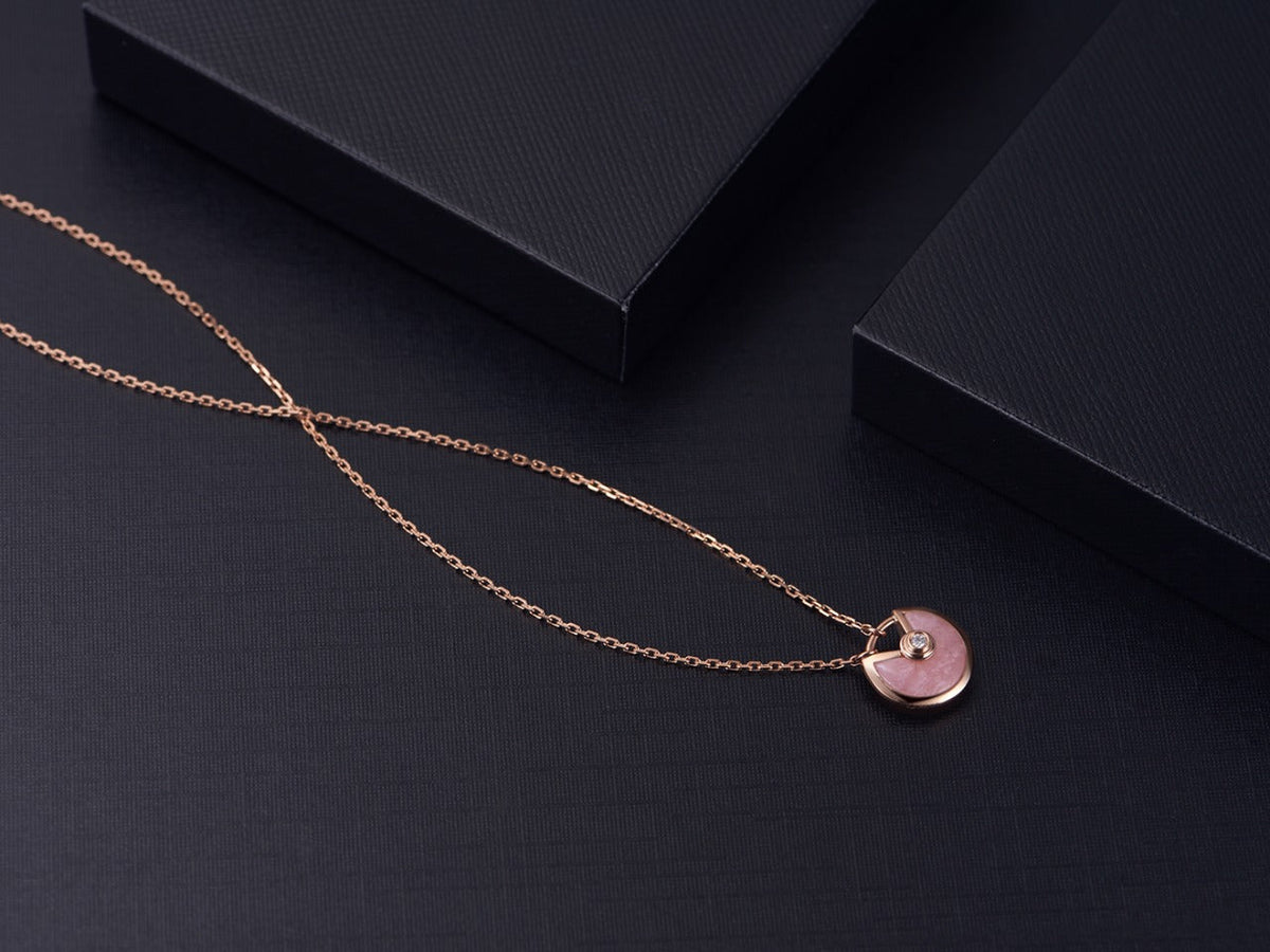 [⭐⭐JeweliWhal]AMULETTE HALSKETTE ROSÉGOLD ROSÉ PERLMUTT
