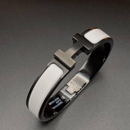 [⭐⭐JeweliWhal]H BRACELET 12MM BLACK WHITE CERAMIC