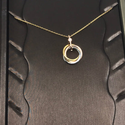 [⭐⭐JeweliWhal]TRINITY SILVER GOLD PINK GOLD NECKLACE