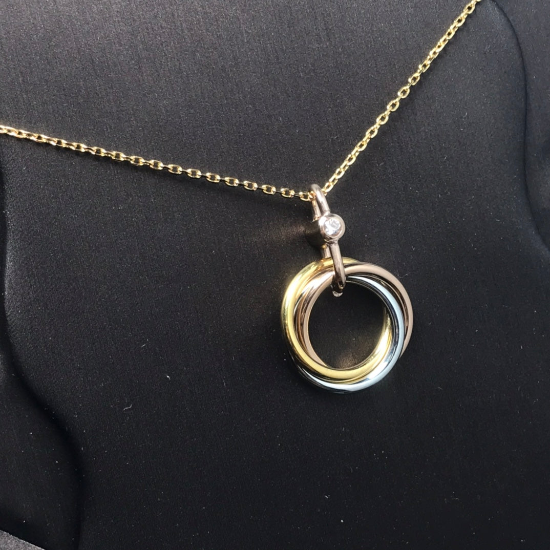 [⭐⭐JeweliWhal]TRINITY SILVER GOLD PINK GOLD NECKLACE