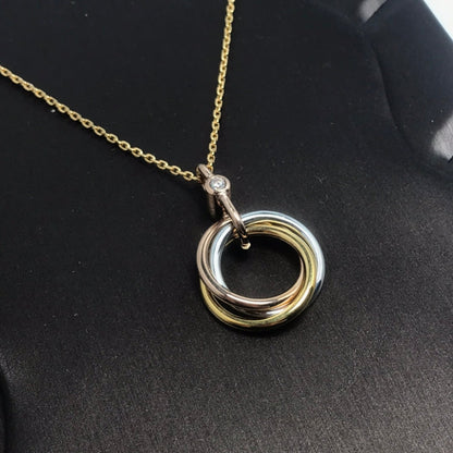 [⭐⭐JeweliWhal]TRINITY SILVER GOLD PINK GOLD NECKLACE