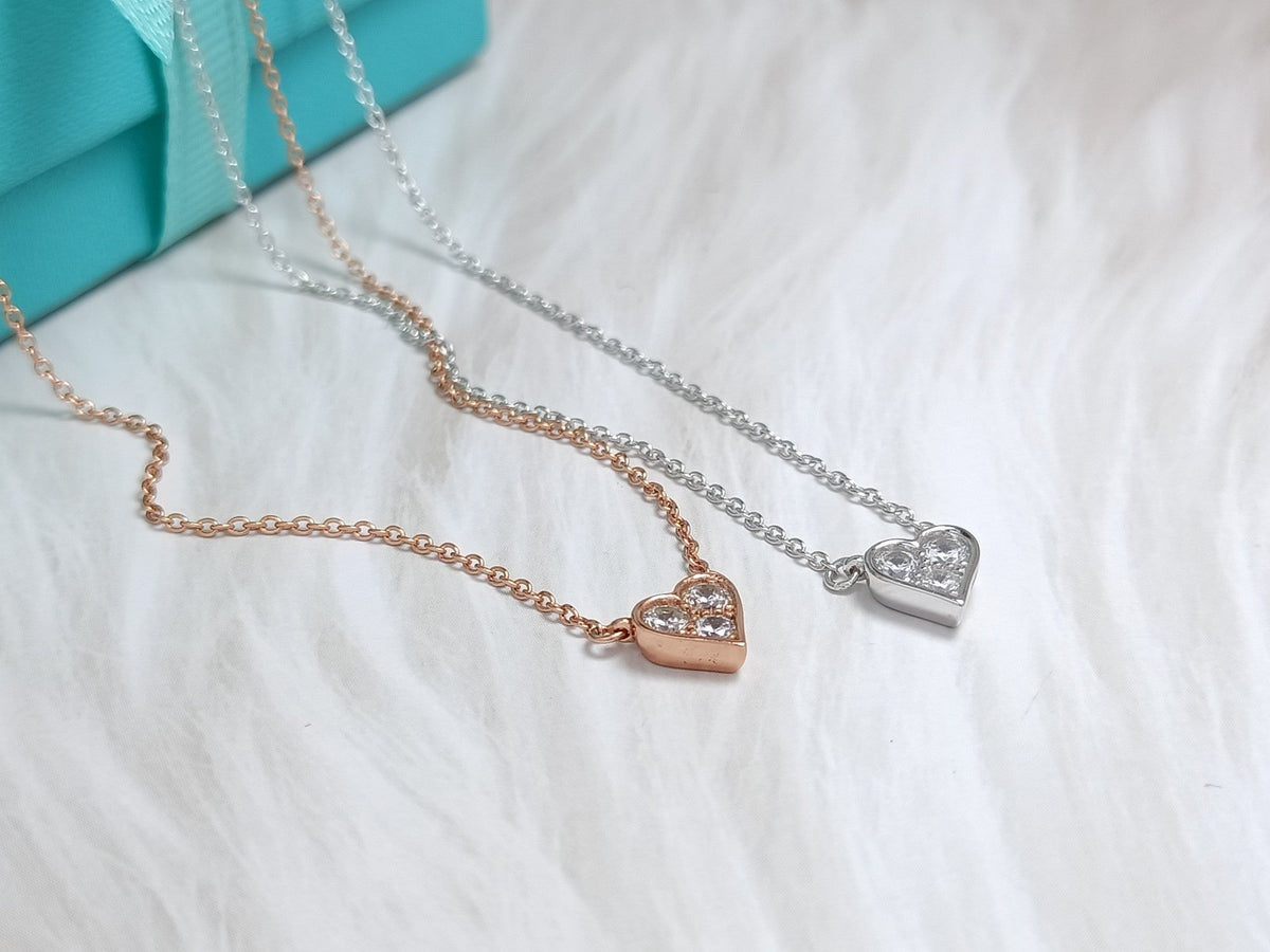 [JeweliWhal]HEART 3 DIAMONDS PEDANT NECKLACE