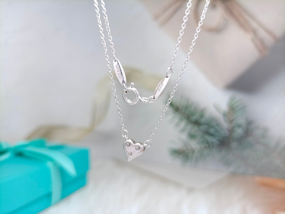 [JeweliWhal]HEART 3 DIAMONDS PEDANT NECKLACE