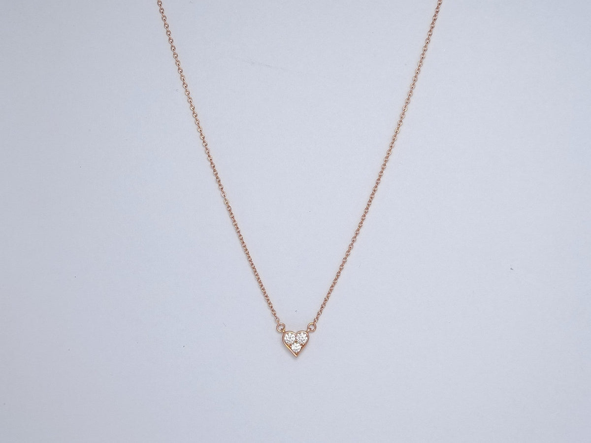 [JeweliWhal]HEART 3 DIAMONDS PEDANT NECKLACE