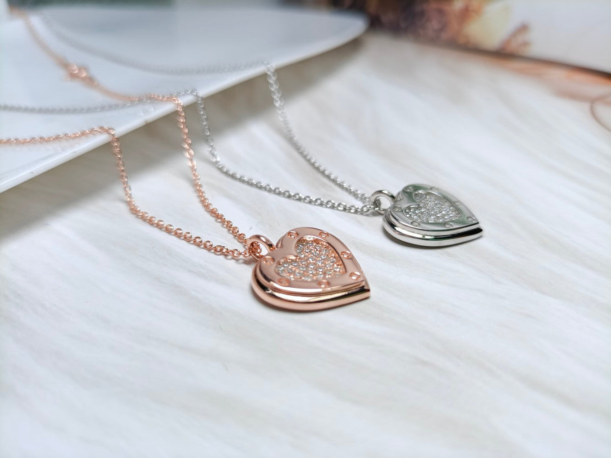 [JeweliWhal]HEART DIAMONDS PEDANT NECKLACE