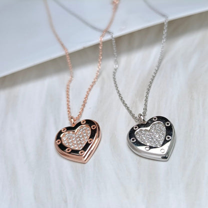 [JeweliWhal]HEART DIAMONDS PEDANT NECKLACE