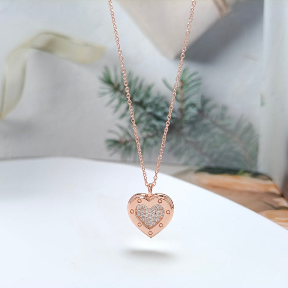 [JeweliWhal]HEART DIAMONDS PEDANT NECKLACE