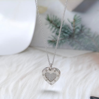 [JeweliWhal]HEART DIAMONDS PEDANT NECKLACE