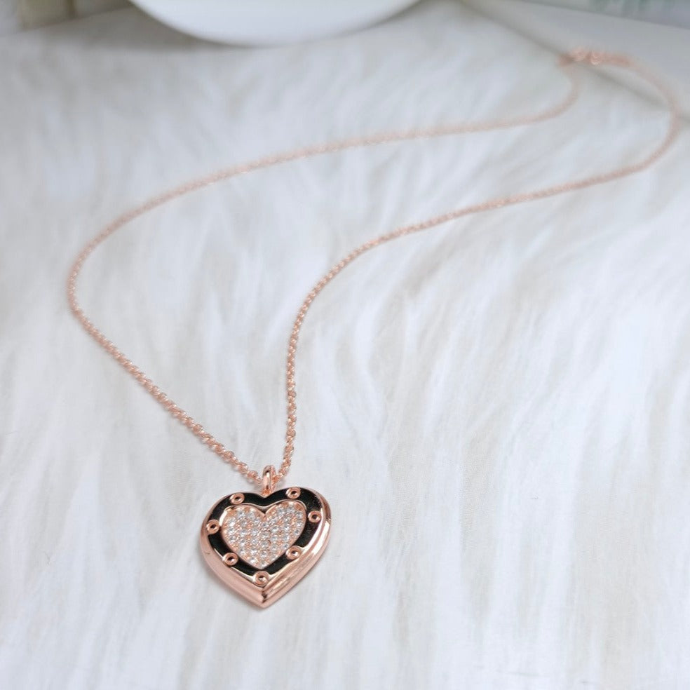 [JeweliWhal]HEART DIAMONDS PEDANT NECKLACE