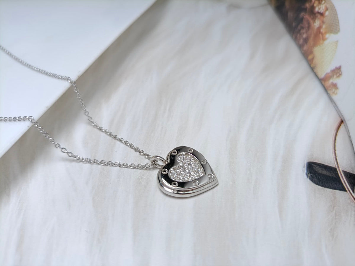[JeweliWhal]HEART DIAMONDS PEDANT NECKLACE