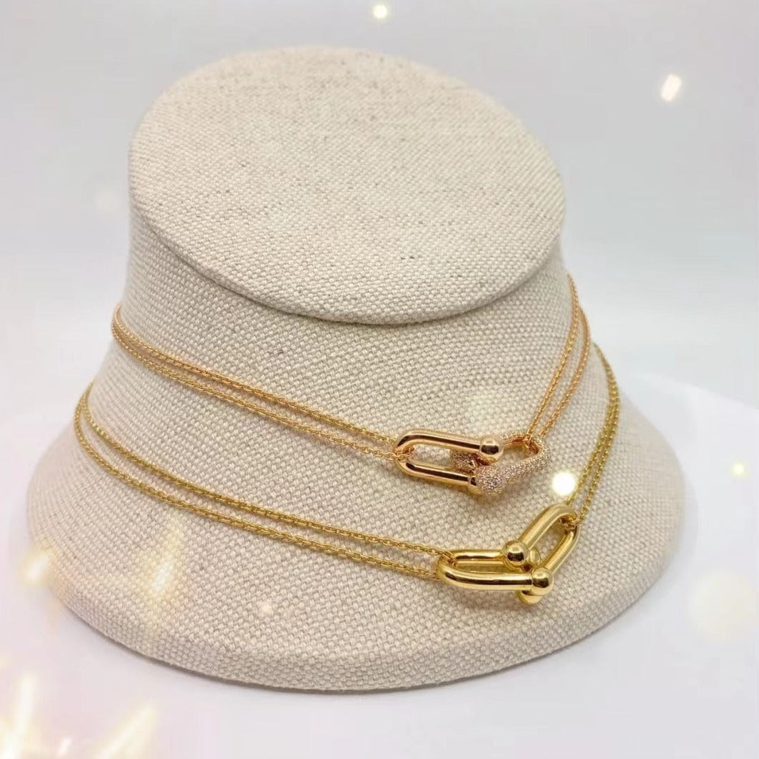 [JeweliWhal]HARDWEAR GOLD DOUBLE LINK NECKLACE