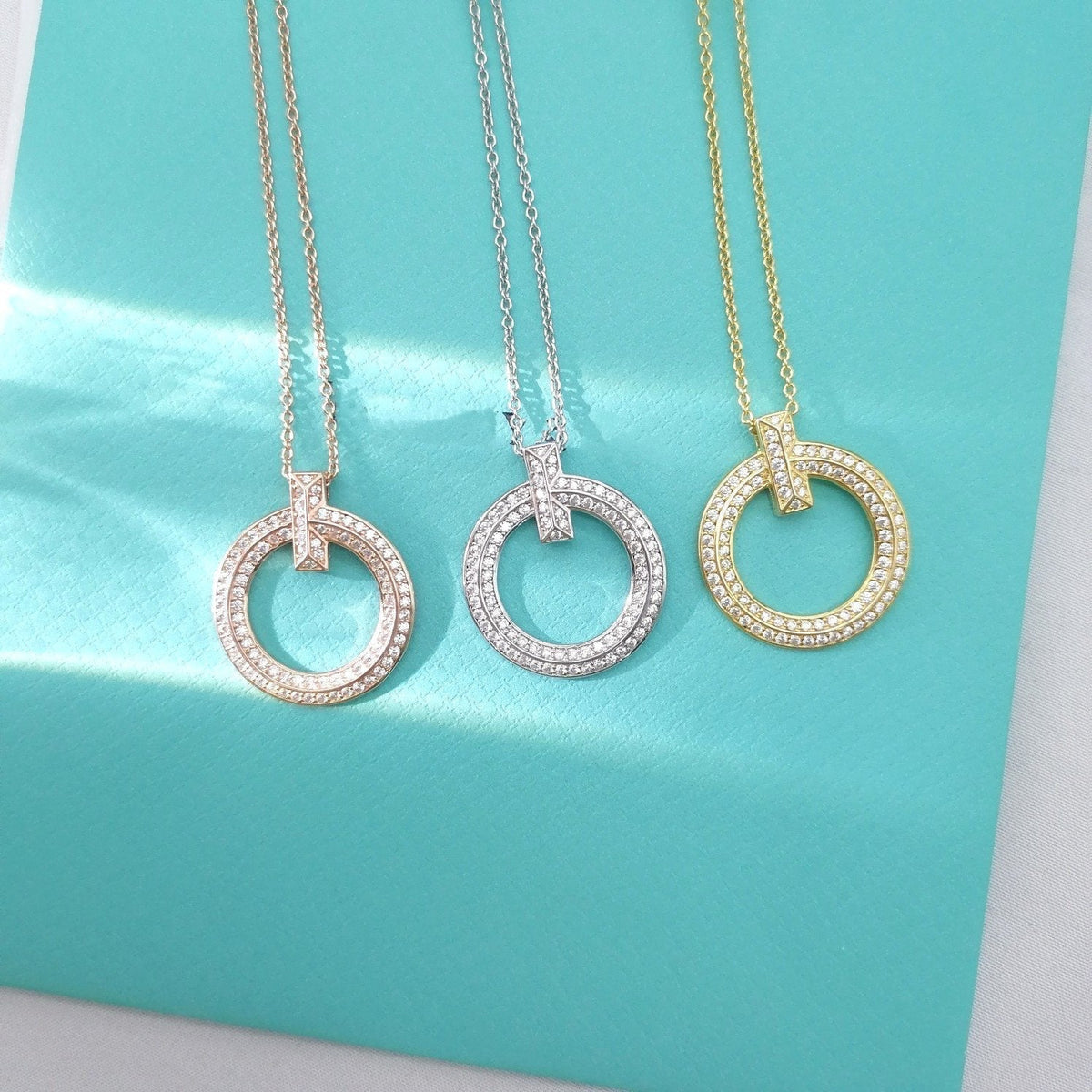 [JeweliWhal]T WIRE PEDANT DIAMOND NECKLACE