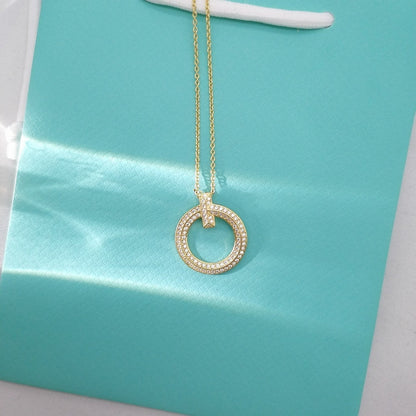 [JeweliWhal]T WIRE PEDANT DIAMOND NECKLACE