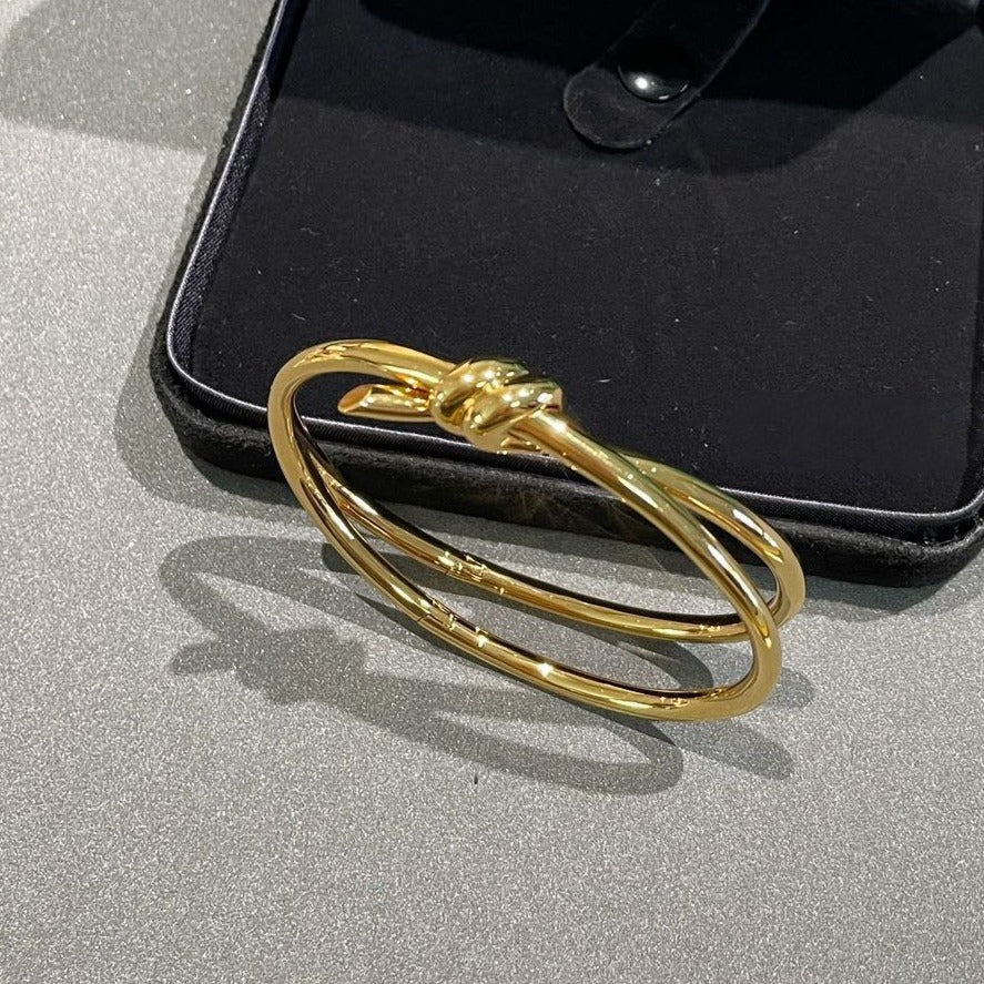 [JeweliWhal]KNOT DOUBLE ROW GOLD BRACELET