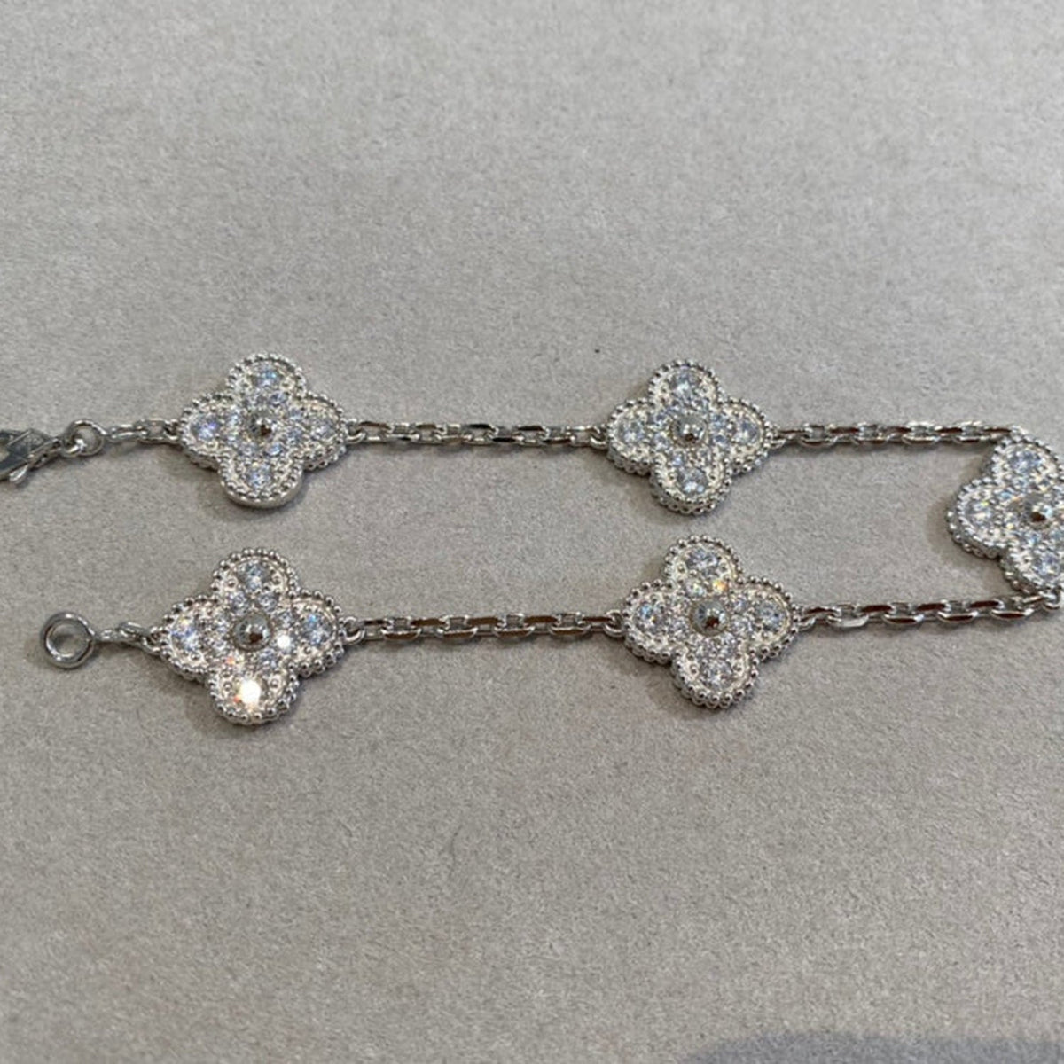 [⭐⭐JeweliWhal] CLOVER 5 MOTIF FULL DIAMOND BRACELET COLLECTION