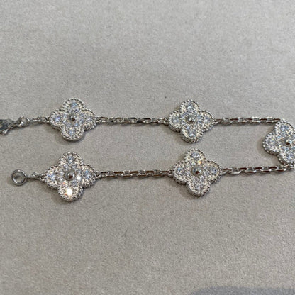 [⭐⭐JeweliWhal] CLOVER 5 MOTIF FULL DIAMOND BRACELET COLLECTION