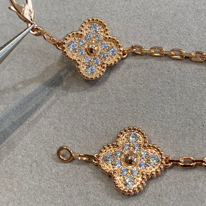[⭐⭐JeweliWhal] CLOVER 5 MOTIF FULL DIAMOND BRACELET COLLECTION