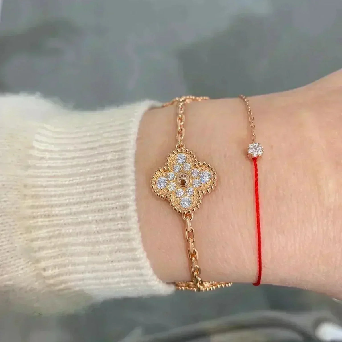 [⭐⭐JeweliWhal] CLOVER 5 MOTIF FULL DIAMOND BRACELET COLLECTION