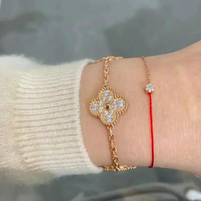 [⭐⭐JeweliWhal] CLOVER 5 MOTIF FULL DIAMOND BRACELET COLLECTION