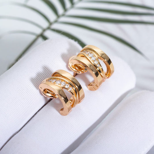 [⭐⭐JeweliWhal]ZERO 1 PINK GOLD DIAMONDS EARRINGS