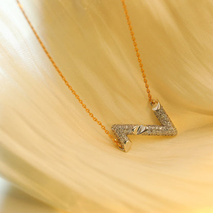 [⭐⭐JeweliWhal]VOLT SILVER DIAMOND PEDANT NECKLACE