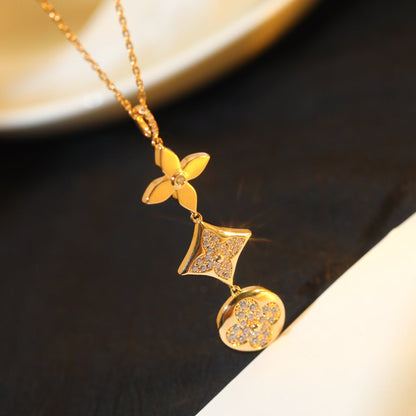 [⭐⭐JeweliWhal]STERN- UND SONNEN-DIAMANT-HALSKETTE IN ROSÉGOLD
