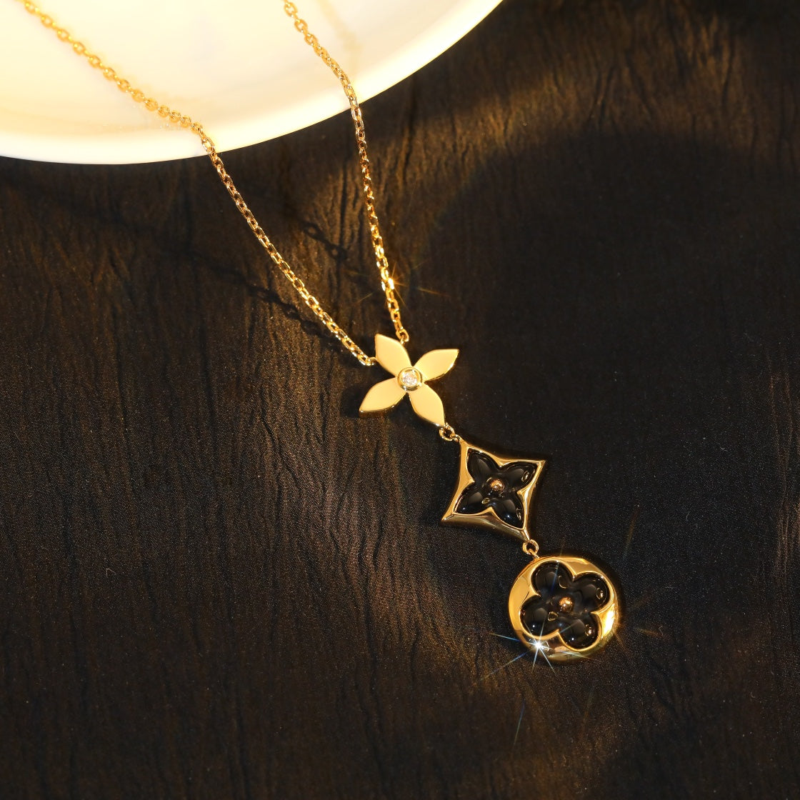 [⭐⭐JeweliWhal]STAR AND SUN ONYX PINK GOLD NECKLACE