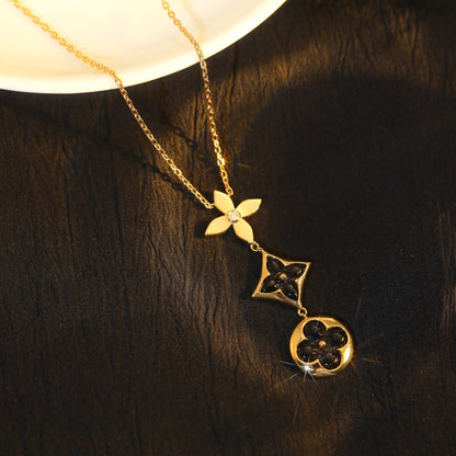 [⭐⭐JeweliWhal]STAR AND SUN ONYX PINK GOLD NECKLACE
