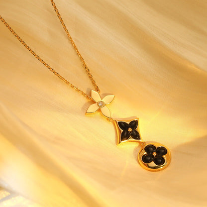 [⭐⭐JeweliWhal]STAR AND SUN ONYX PINK GOLD NECKLACE