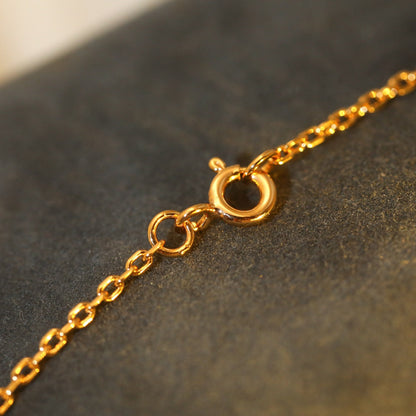 [⭐⭐JeweliWhal]SUN PEDANT PINK GOLD 1 DIAMOND NECKLACE
