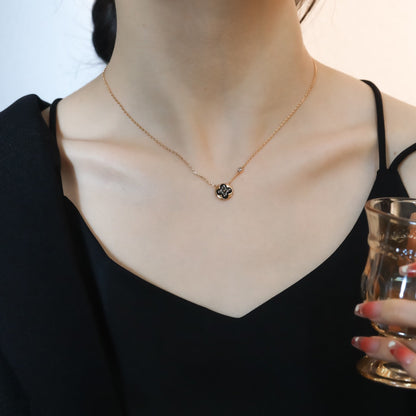 [⭐⭐JeweliWhal]SUN PEDANT PINK GOLD 1 DIAMOND NECKLACE