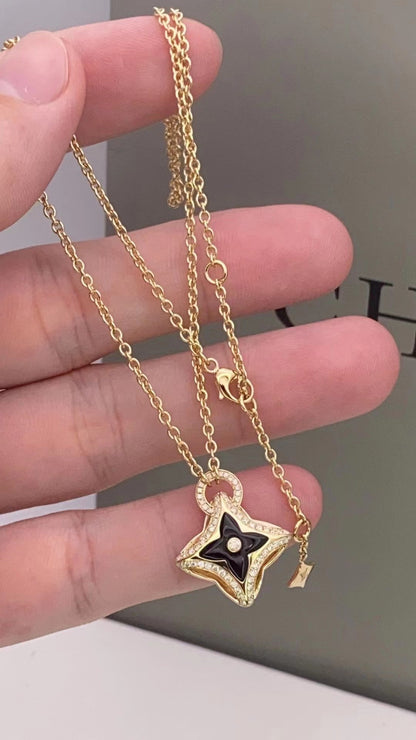 [⭐⭐JeweliWhal]STAR PEDANT PINK GOLD DIAMOND NECKLACE