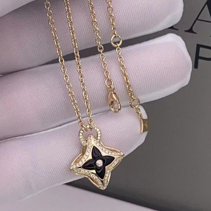 [⭐⭐JeweliWhal]STAR PEDANT PINK GOLD DIAMOND NECKLACE