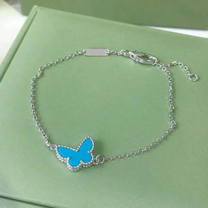 [⭐⭐JeweliWhal]SCHMETTERLING TÜRKIS SCHMETTERLING ARMBAND SILBER