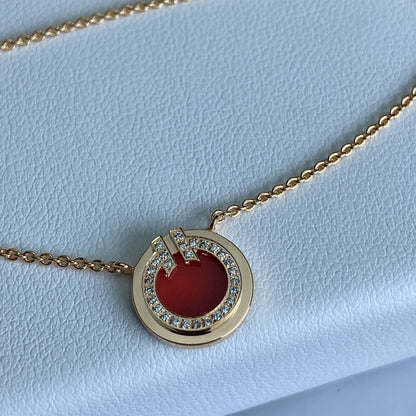 [JeweliWhal]T DIAMOND CIRCLE PEDANT NECKLACE