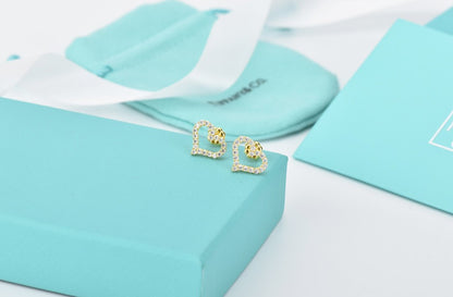 [JeweliWhal]OPEN HEART STUD DIAMOND EARRINGS