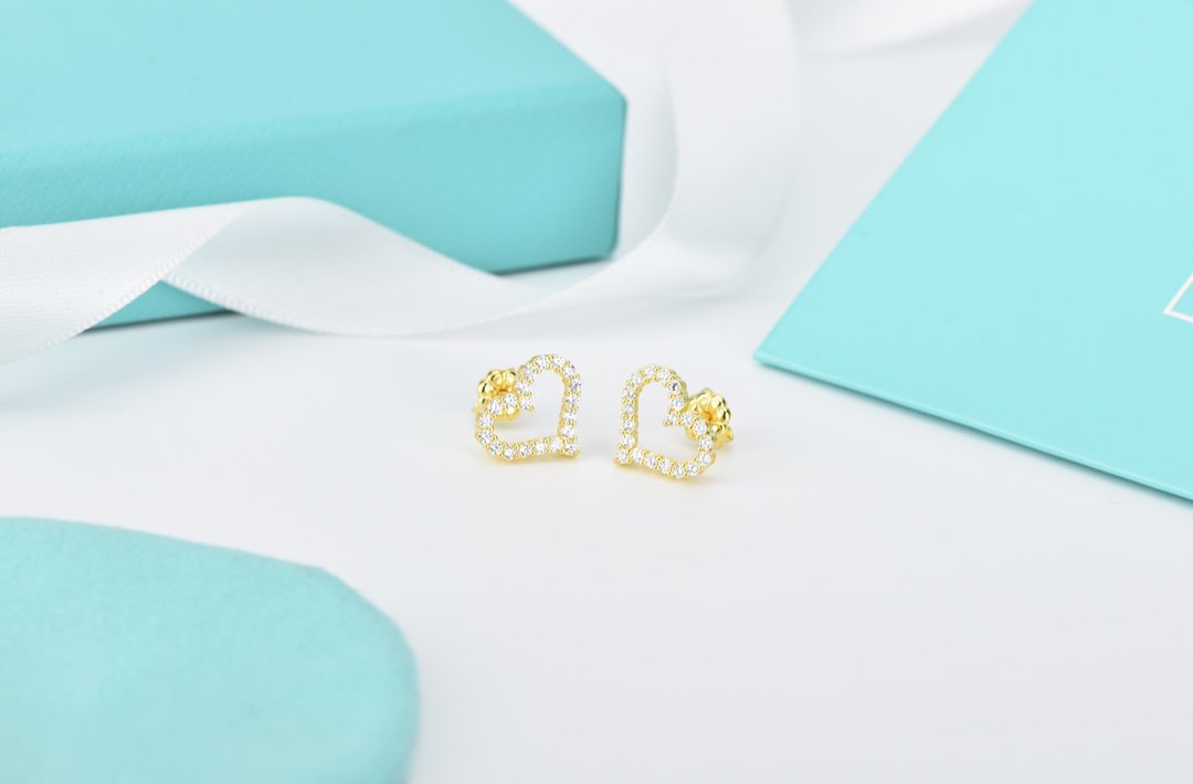 [JeweliWhal]OPEN HEART STUD DIAMOND EARRINGS
