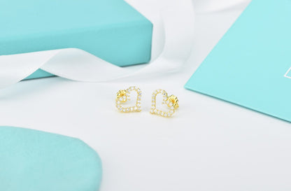 [JeweliWhal]OPEN HEART STUD DIAMOND EARRINGS