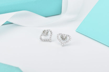 [JeweliWhal]OPEN HEART STUD DIAMOND EARRINGS