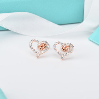[JeweliWhal]OPEN HEART STUD DIAMOND EARRINGS
