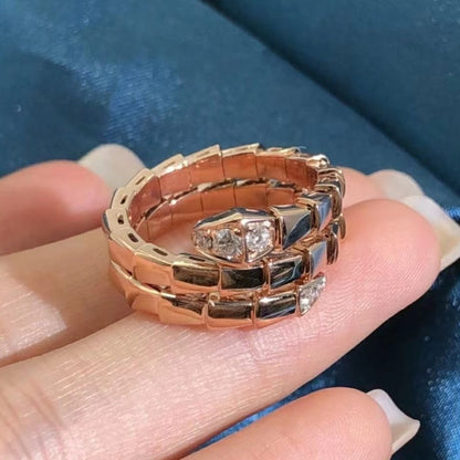 [⭐⭐JeweliWhal]SERPENTS DOUBLE ROW DIAMOND RING